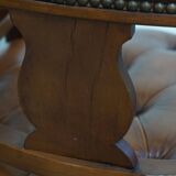 Leather and Wood Chesterfield Office Chair in English Style