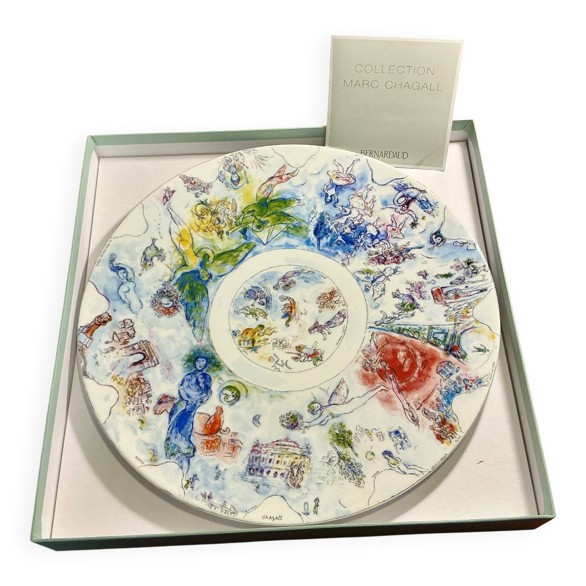 Plate 36 cm - Bernardaud Marc Chagall - The dome of the Opéra de Garnier