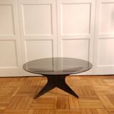 Table basse fer patiné nuagée 1960