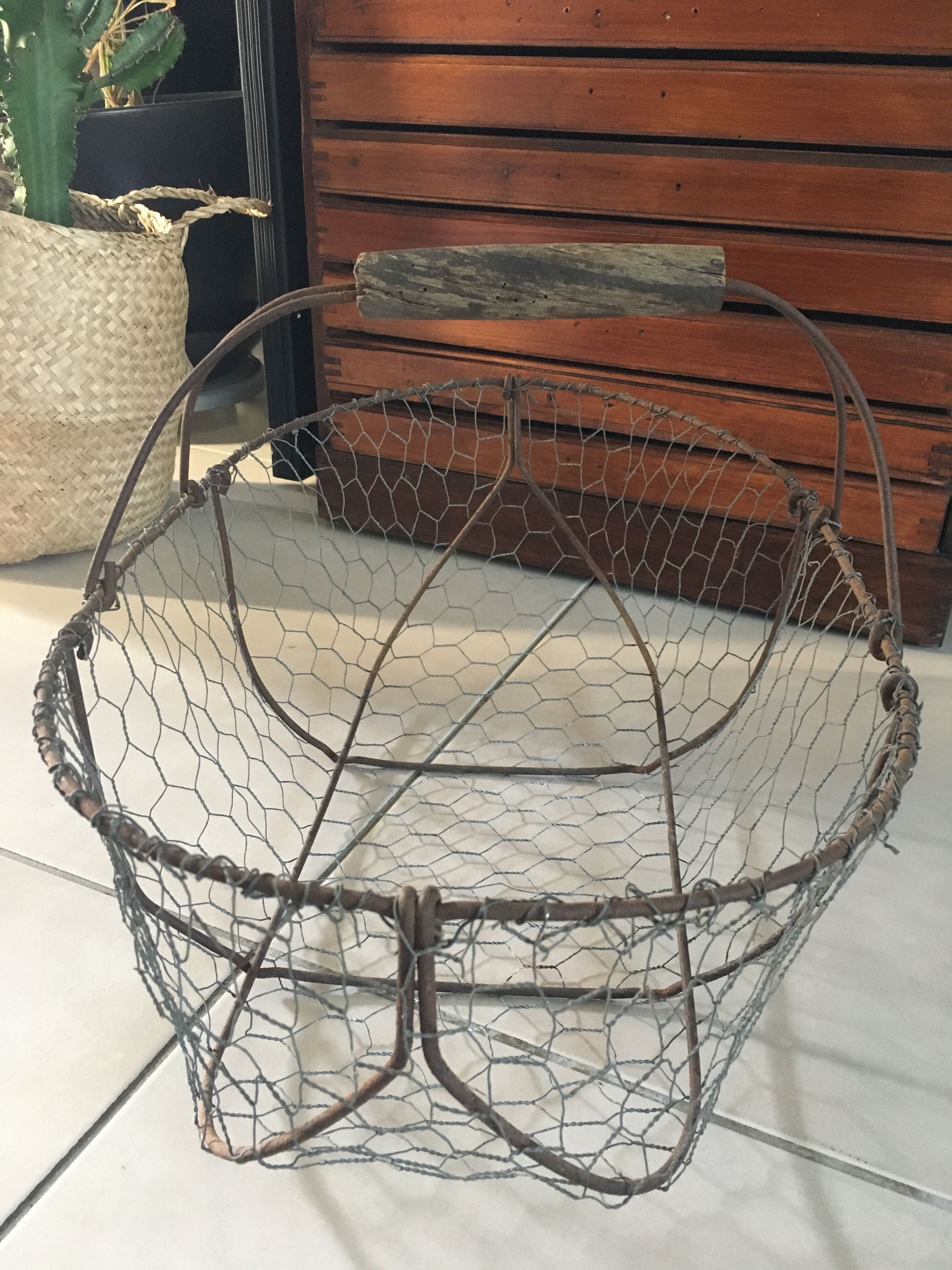 Old metal wire basket