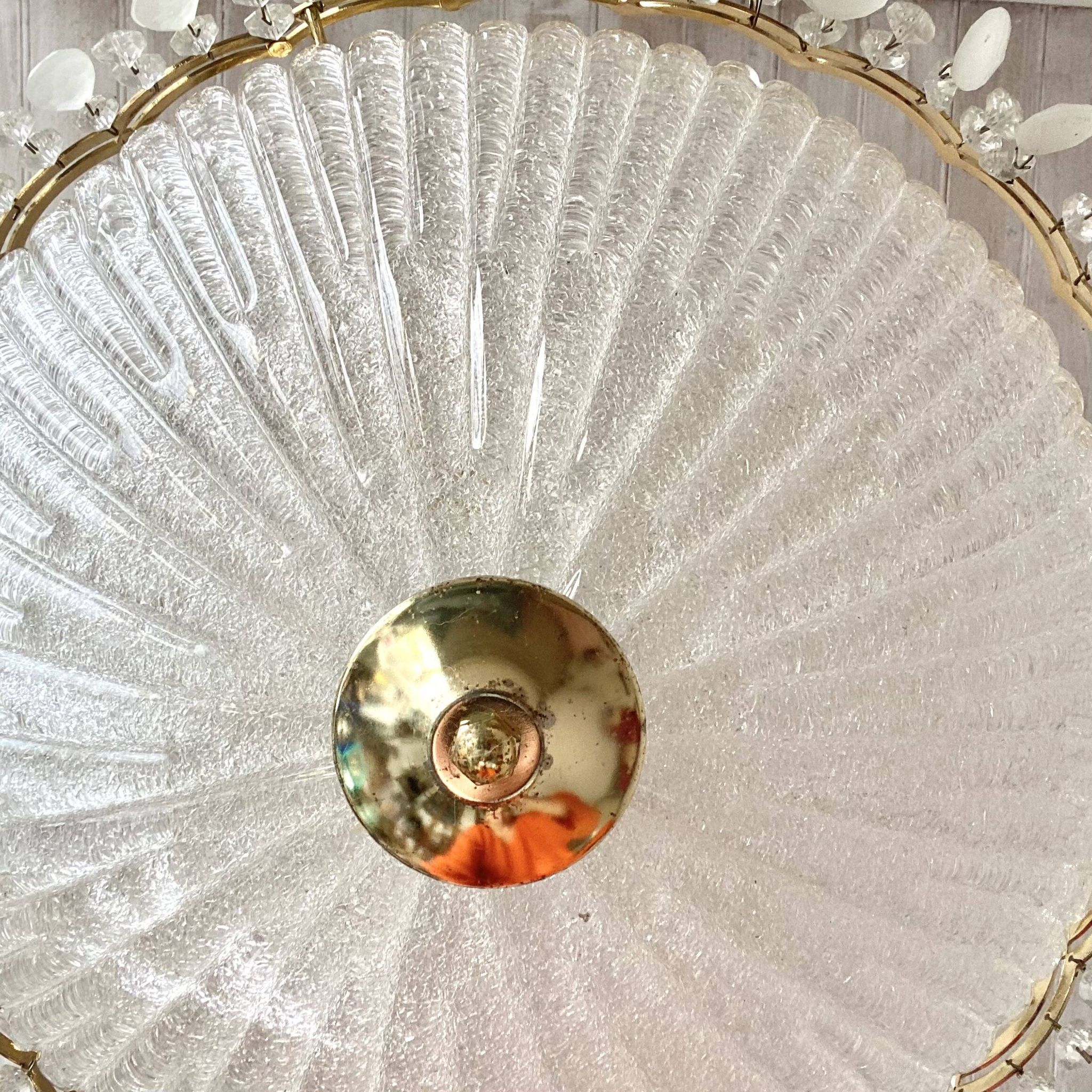 Golden metal basin suspension with pendants - Italy
