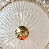 Gold metal basin pendant light with tassels - Italy