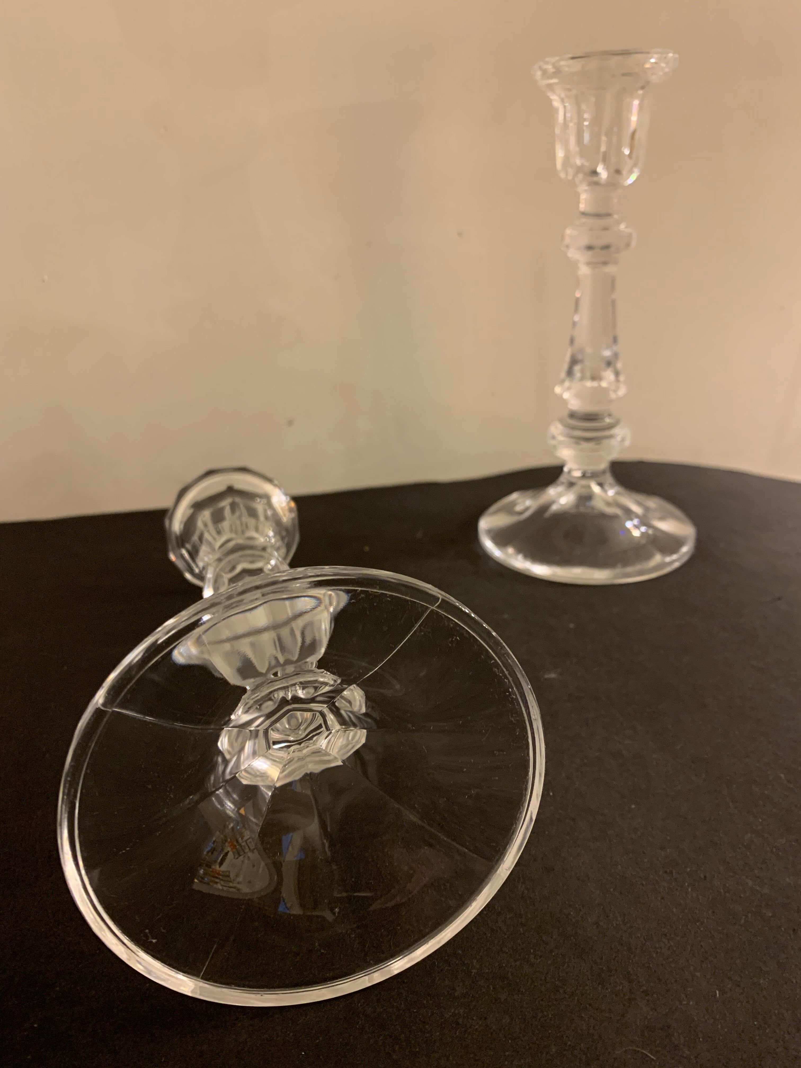 Pair of Arques crystal candlesticks