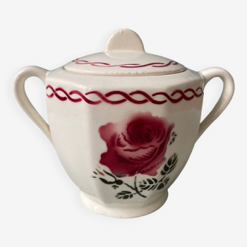 Vintage sugar bowl in half Badonviller porcelain