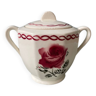 Sucrier vintage en demi porcelaine de Badonviller