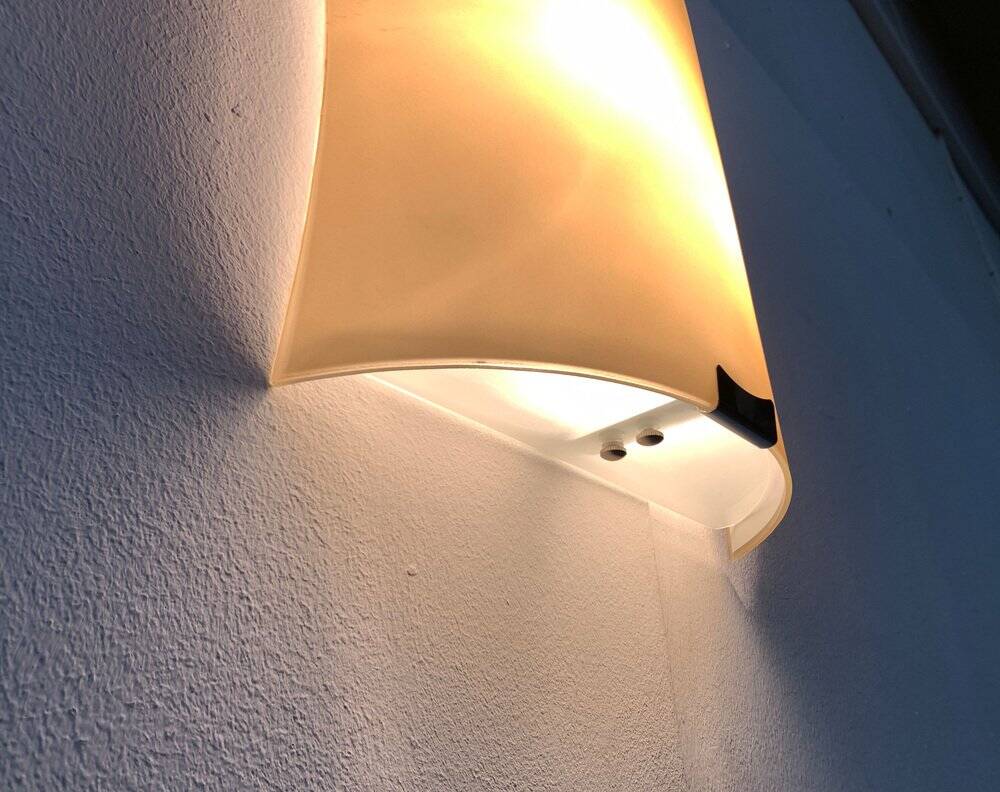 Postmodern vintage Italian glass wall lamp by Lucitalia, 1970s.