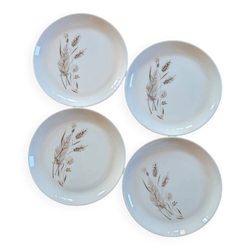 4 assiettes Sovirel opalin années 60