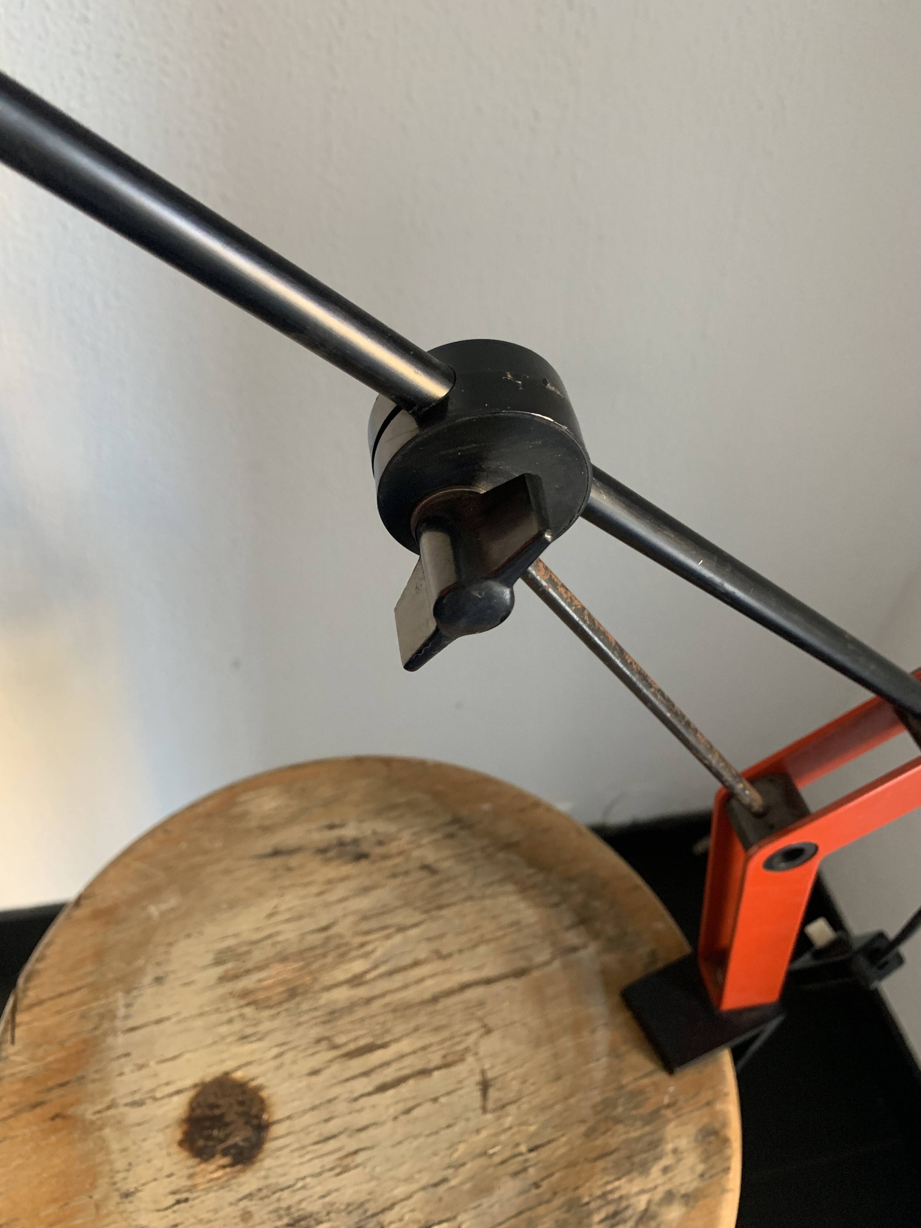 Vintage 1970s architect's desk lamp, East German (GDR - GDR), red - 50 cm