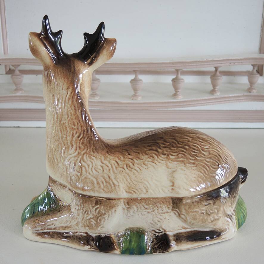 Antique Ceramic Zoomorphic Deer Terrine