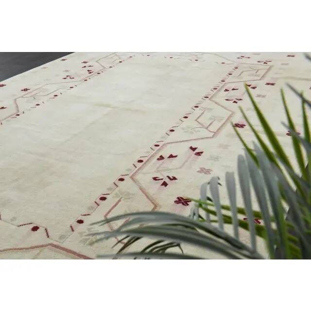 1970s vintage Turkish Oushak handmade wool cotton beige area rug 176x267