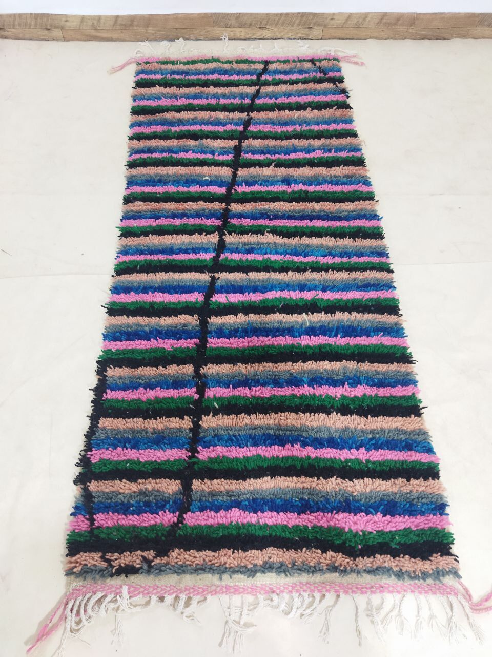 Berber carpet colorful corridor 215 X 88 CM