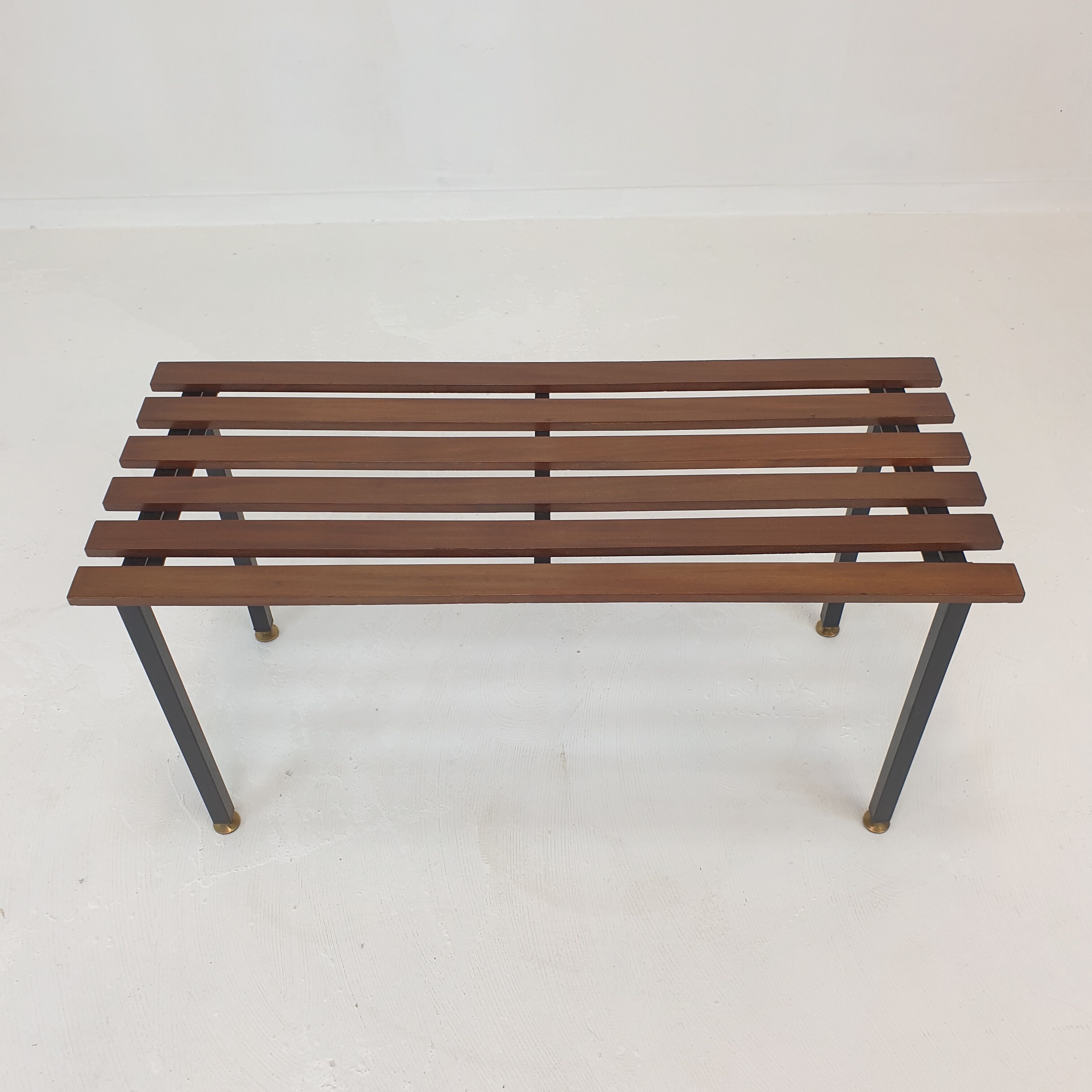 Bench in Teak with Brass Feet, Italy, 1950s