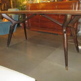 Table avec plateau en verre  des années 70