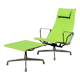 Eames EA 124 Armchair & EA 125 Ottoman for Vitra - Green Fabric