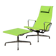 Eames EA 124 Armchair & EA 125 Ottoman for Vitra - Green Fabric
