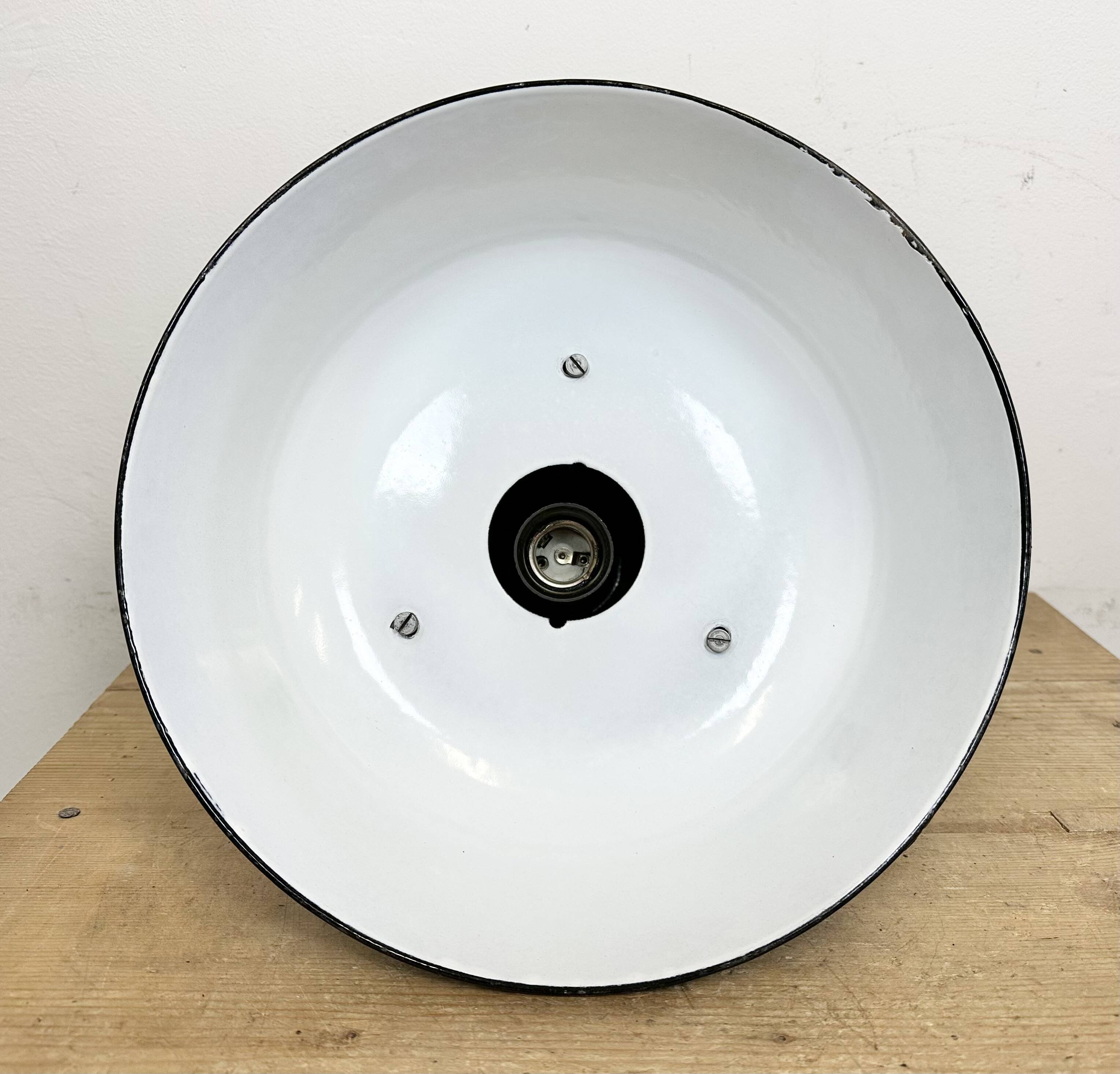 Industrial Black Enamel Bauhaus Pendant Lamp, 1930s