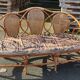 Rattan bench and cannage, vintage