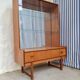 Vtg mid century teak turnidge wall shelving unit room divide Danish design