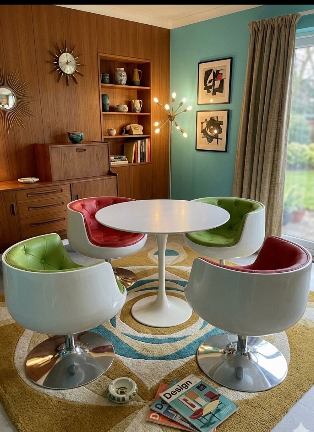 Ensemble fauteuils  table  style  vintage