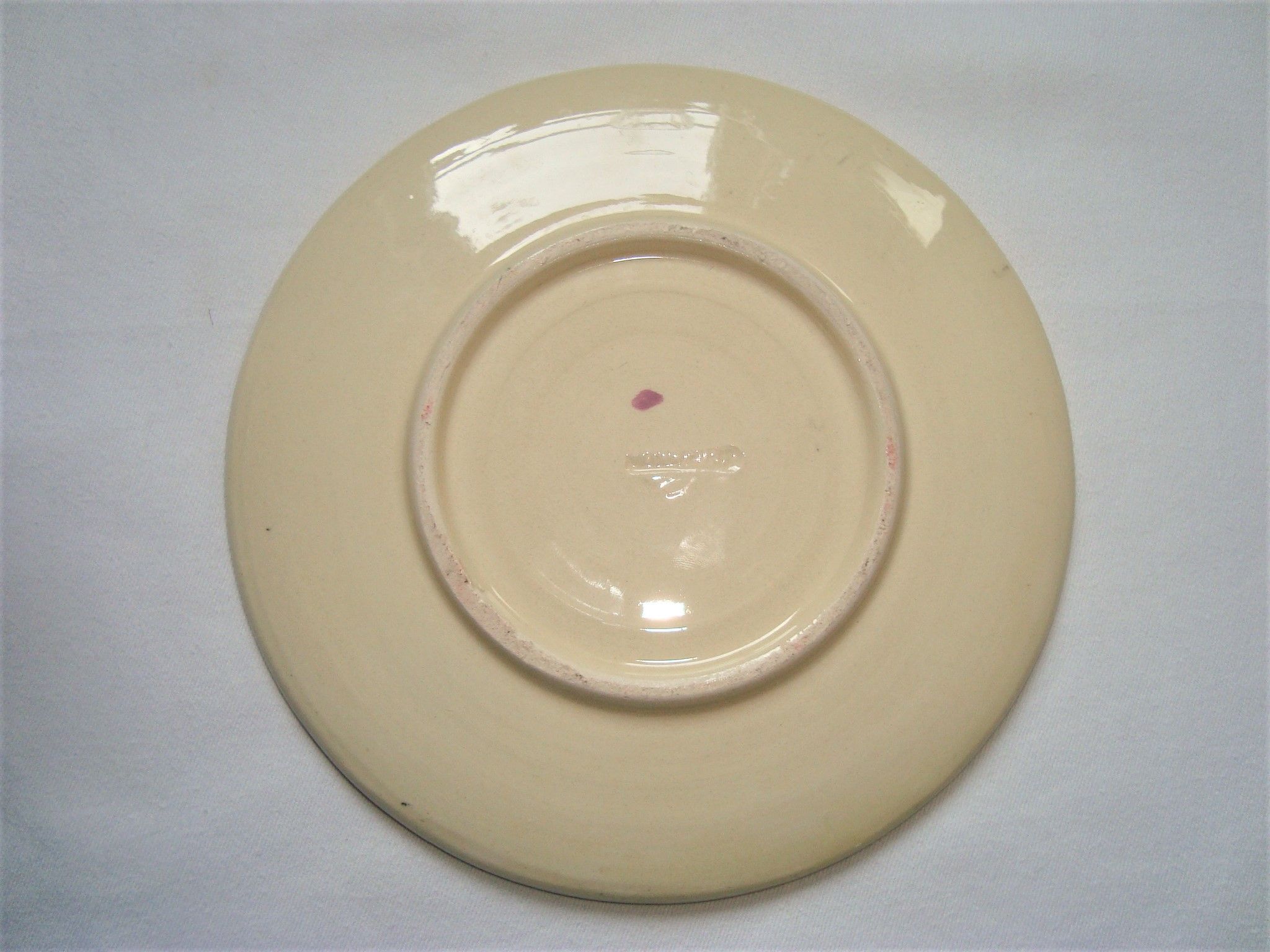 Ear Bowl + Ceramic Saucer Vallauris Flowers Edged Golden