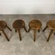 4 tabourets tripodes en bois
