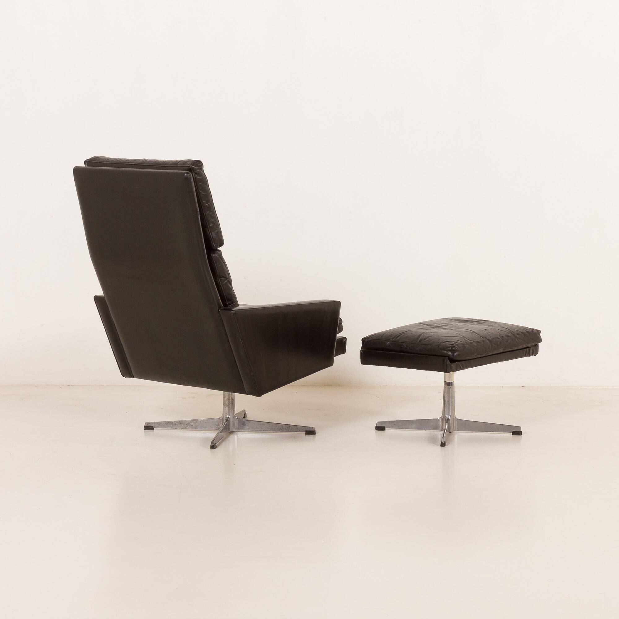 Danish vintage lounge chair with footstool, 1970s
