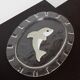 Vintage Murano glass serving platter with dolphin decoration, Italy, 1980s.