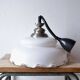 Large vintage pendant light in Massive white opaline - up and down system