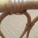 Vintage rattan pouf stool