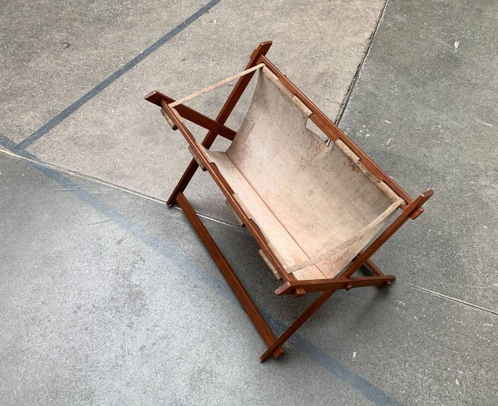 Mid-century folding magazine rack in teak, 1960s