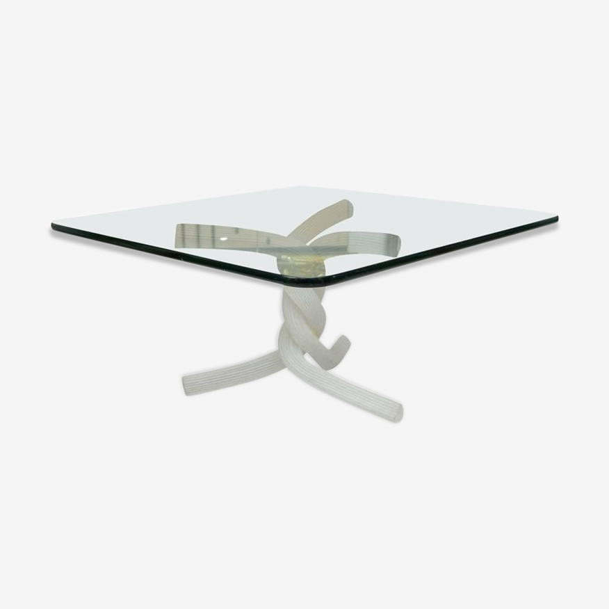 Table basse en verre avec piétement en verre de Murano. | Selency
