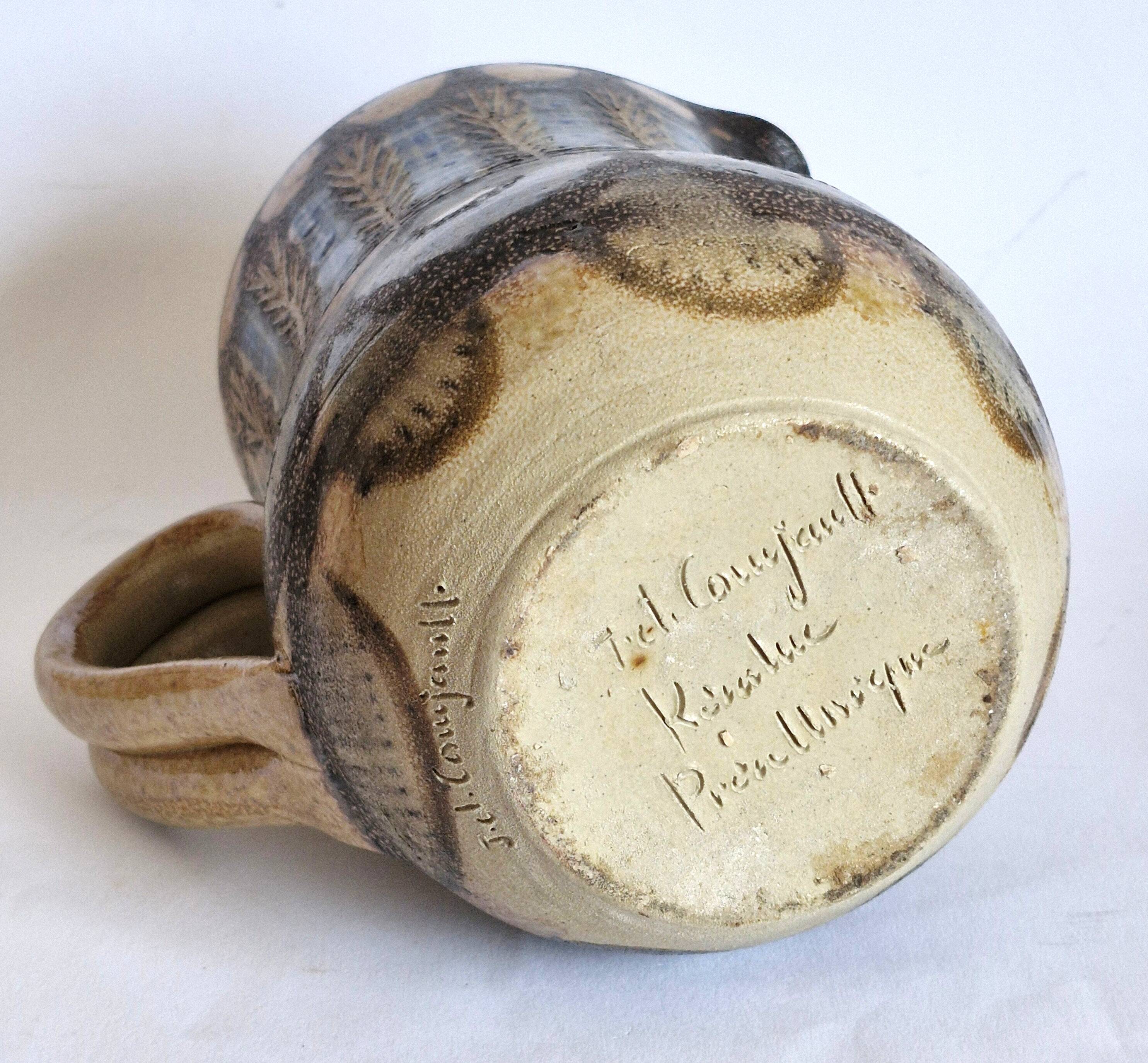 Ceramic vase pitcher by Jean Claude Courjault