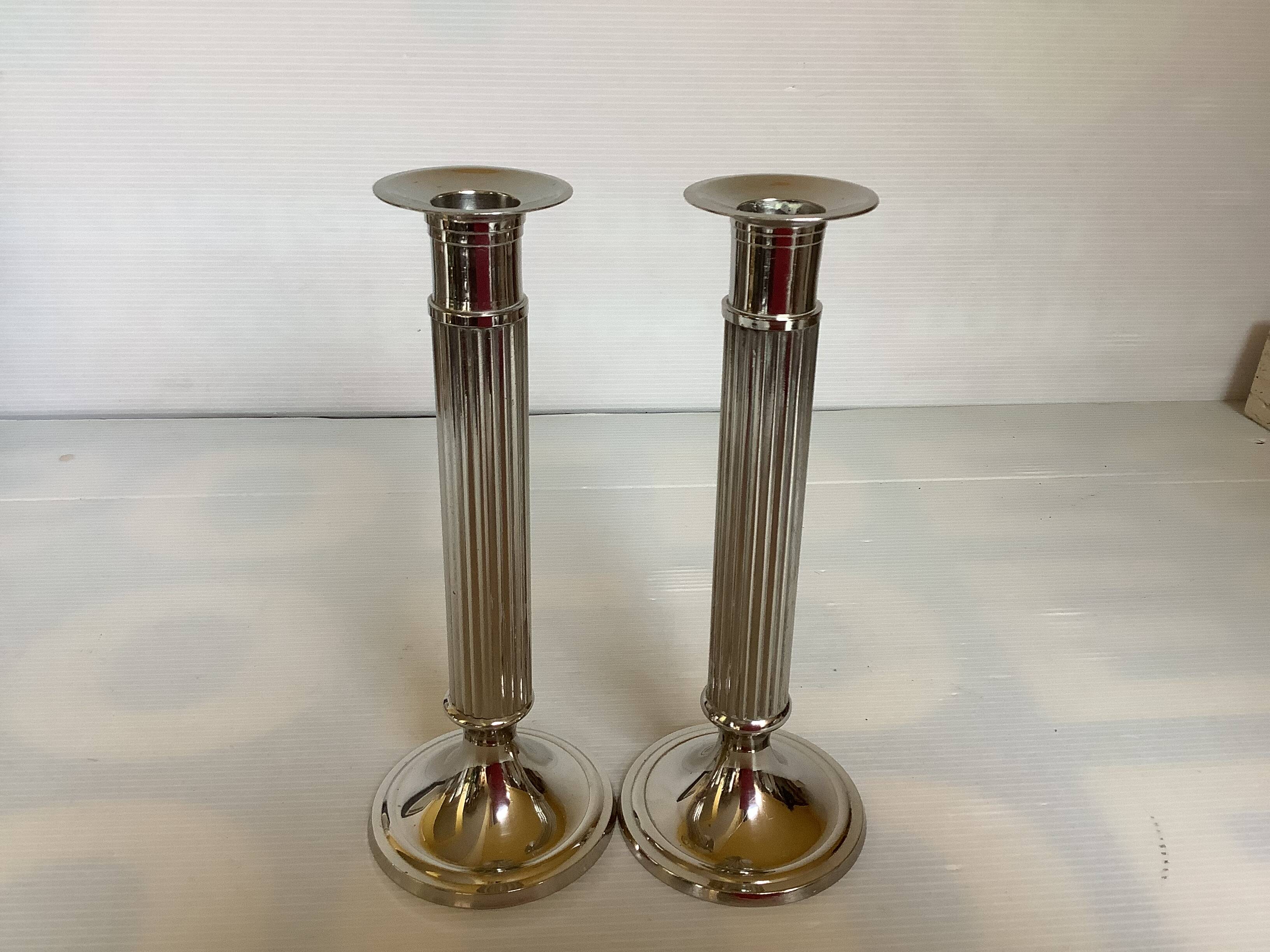 Pair of silver candlesticks