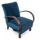 Blue boucle J. Halabala Armchair, after renovation