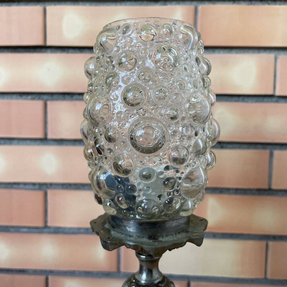 Baroque inspired ornate brass and bubble glass table