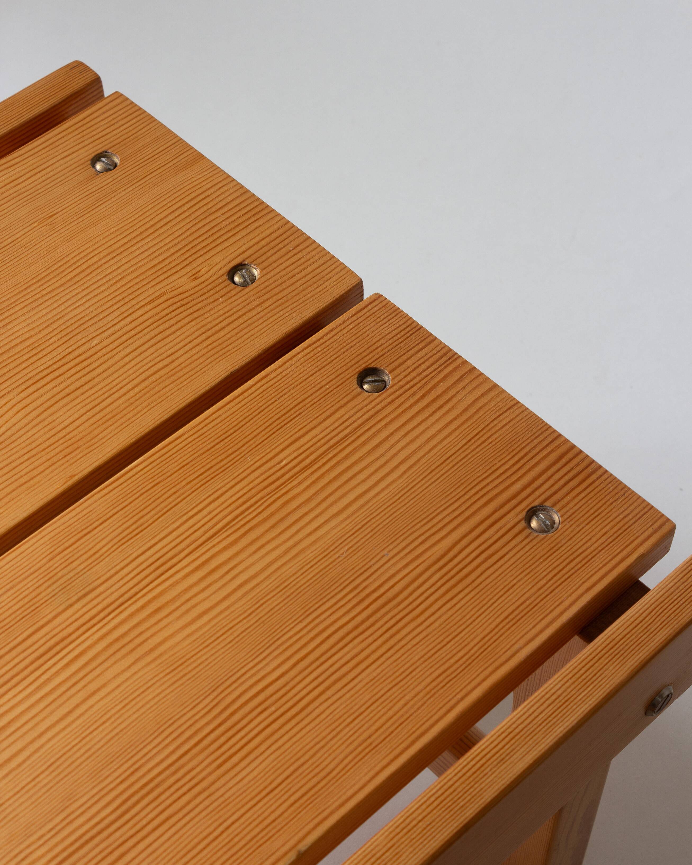 Banc ou table basse en pin blond, Années 70