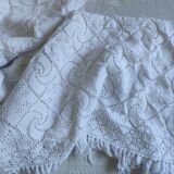 White cotton bedspread, Old crochet bedspread