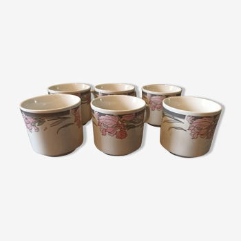 Set of 6 large flower cups