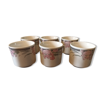 Set of 6 large flower cups