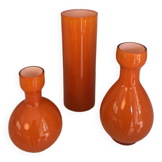 3 Swedish glass vases from the 70s
