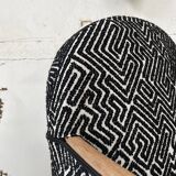 Club armchair in wood and fabric.