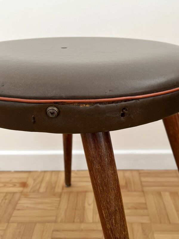 Tabouret Mondor par Baumann vintage pieds compas