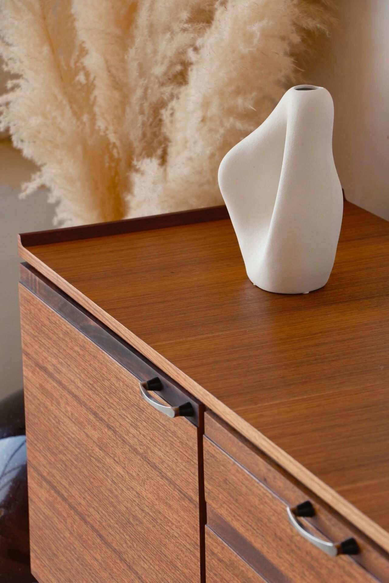 Enfilade teck vintage Meredew rénovée (165 cm)