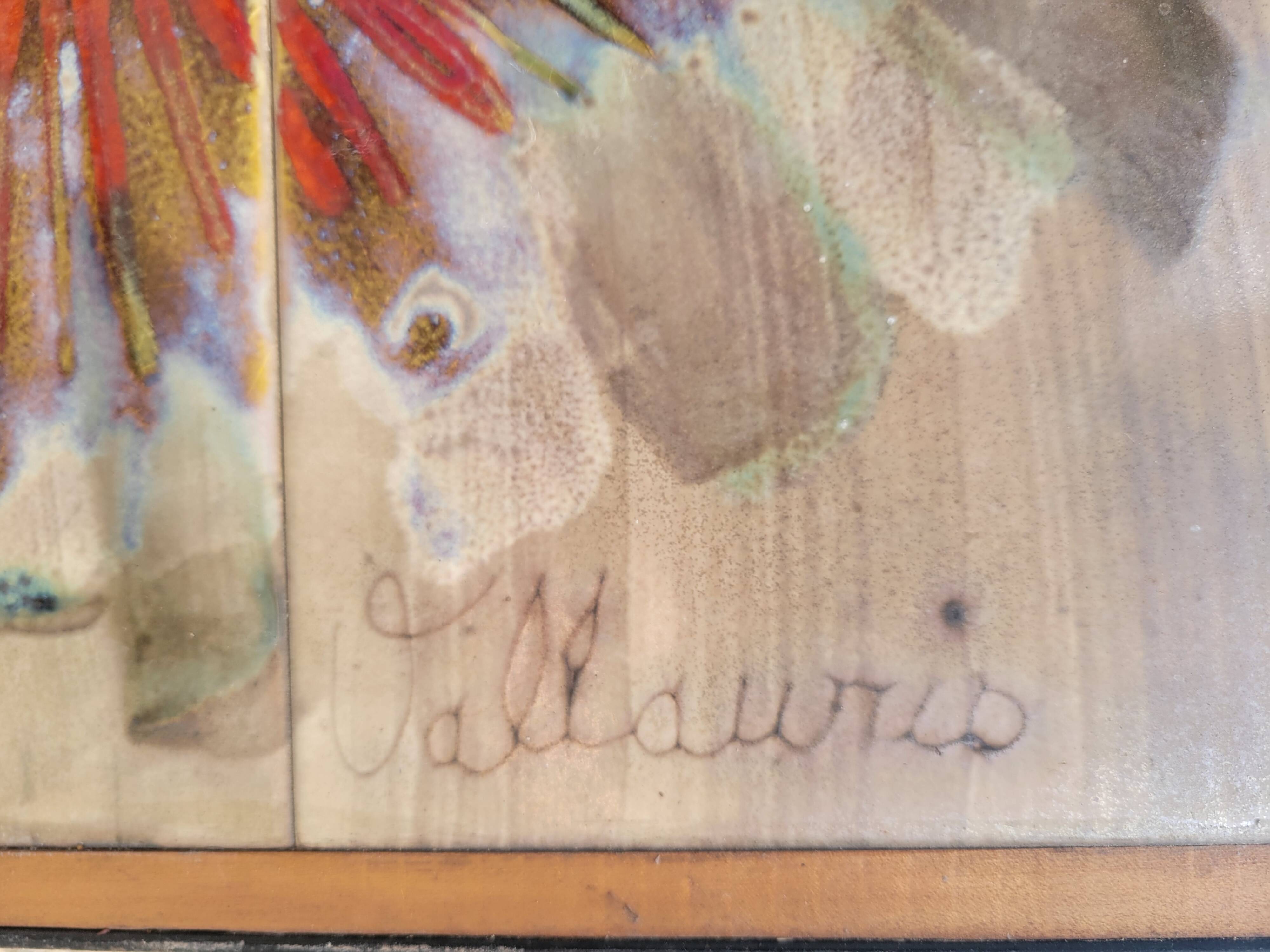 Vallauris wrought iron and ceramic coffee table