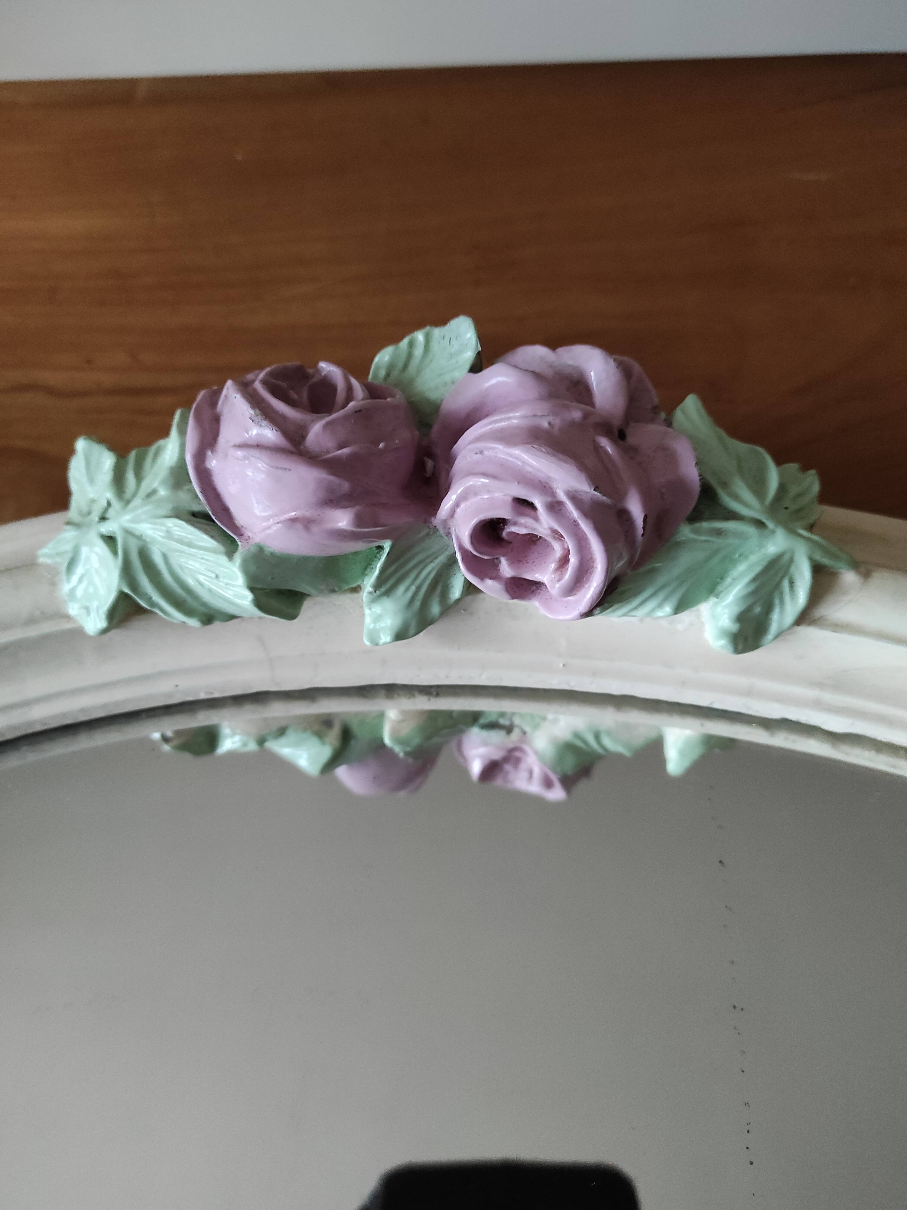 Antique mirror with roses