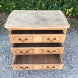 Louis XV style 3-drawer chest of drawers in oak