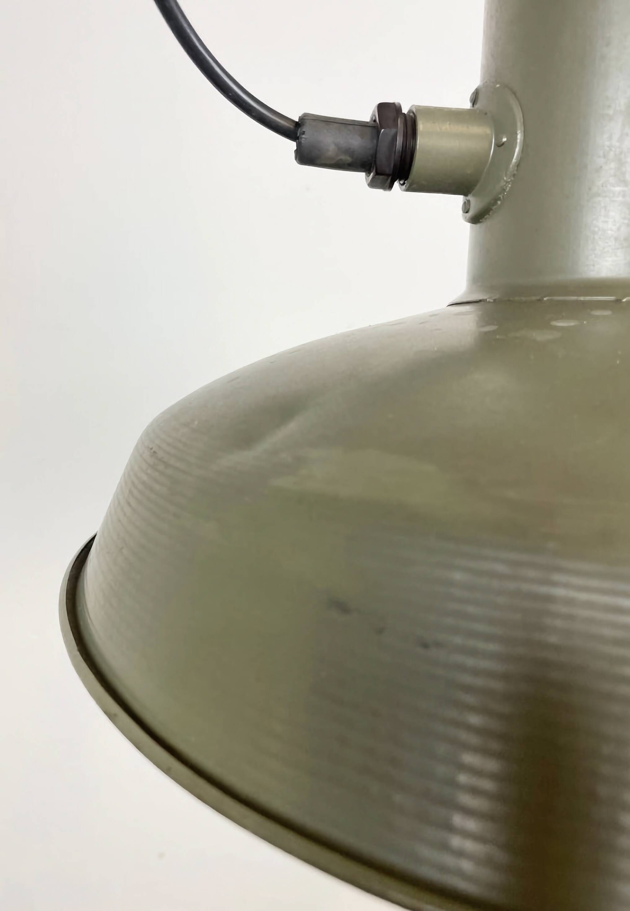 Vintage Green Army Pendant Lamp, 1960s