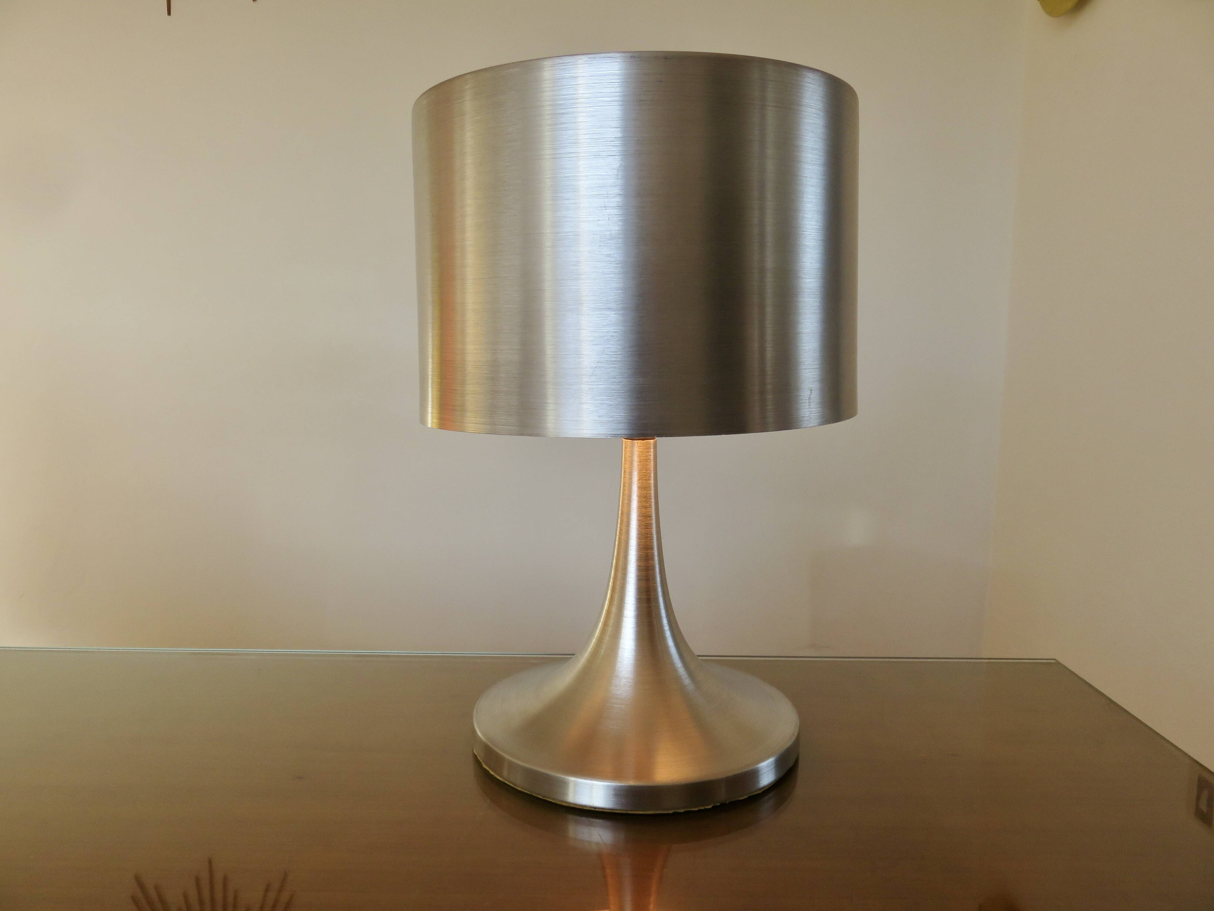 Brushed metal tulip floor lamp vintage 70s