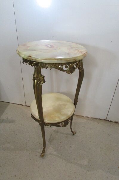Tripod bronze side table