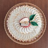 Vintage ceramic pie dish with decorative apple lid